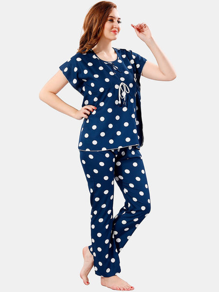 Be You Polka Dots Printed Night Suit