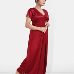 Be You Maxi Satin Wrap Nightdress With Robe