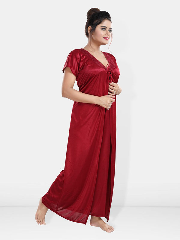 Be You Maxi Satin Wrap Nightdress With Robe