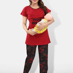 Be You Typography Printed Maternity Night Suit
