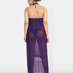 Be You Self Design Net Halter Neck Baby Doll With Brief