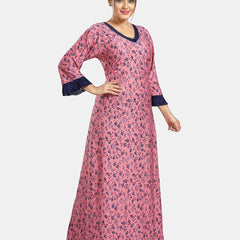 Be You Floral Printed V-Neck Satin Maxi Nightdress
