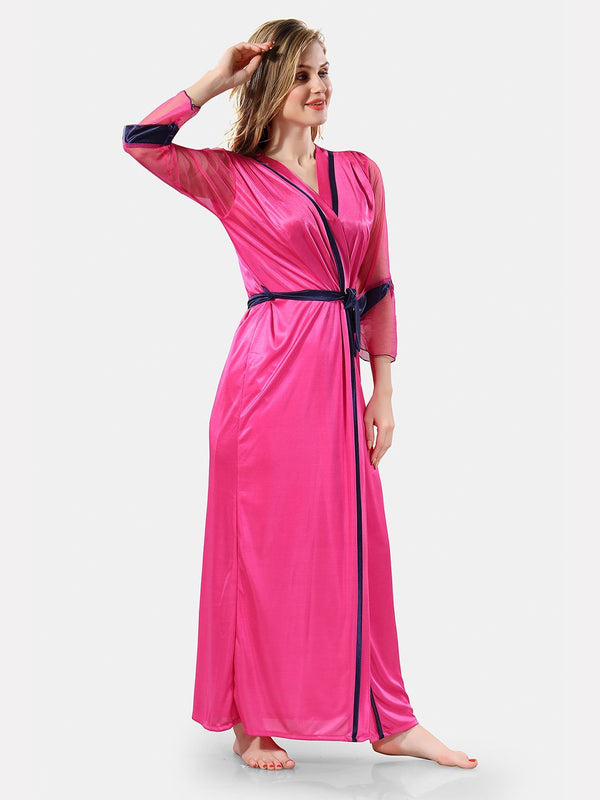Be You Shoulder Strap Satin Maxi Nightdress With Robe