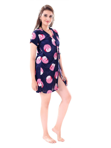Be You Women Set of 3 Blue Printed Nightdress