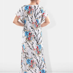 Be You Floral Printed Maxi Satin Kaftan Nightdress