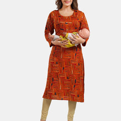 Be You Abstract Printed Round Neck Kurta