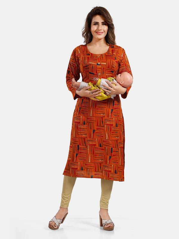 Be You Abstract Printed Round Neck Kurta