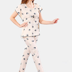 Be You Conversational Printed Satin Night Suit
