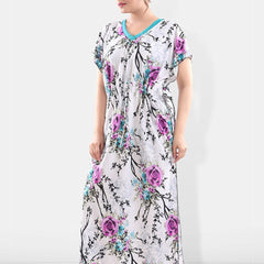 Be You Floral Printed Satin Maxi Kaftan Nightdress