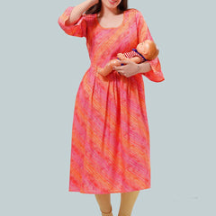 Be You Striped Bell Sleeves Maternity Kurta