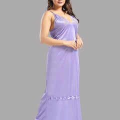 Be You Lavender Satin Maxi Shoulder Straps Nightdress