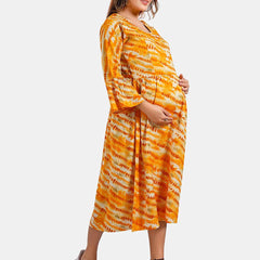 Be You Abstract Printed A Line Maternity Dress