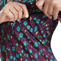 Be You Printed Satin Maternity Maxi Nightdress
