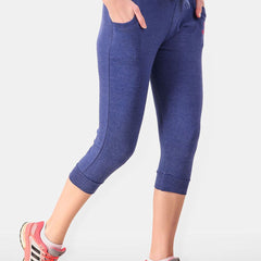 Be You Women Solid Cotton Three-Fourth Length Tights