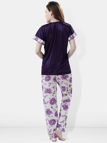 Be You Printed Satin Night Suit
