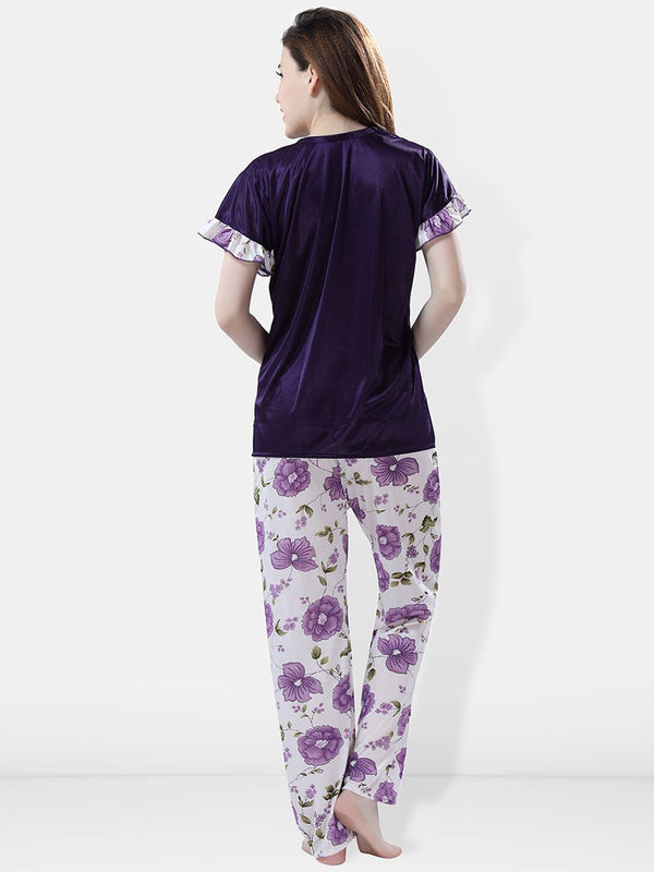 Be You Printed Satin Night Suit