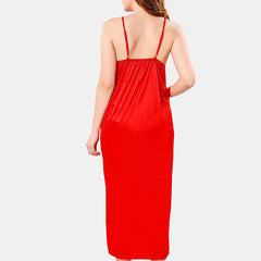 Be You V Neck Lace Satin Maxi Nightdress With Robe