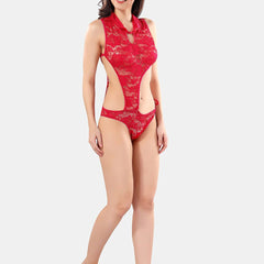 Be You Net Self Design Spread Collar Baby Doll with Asymmetric