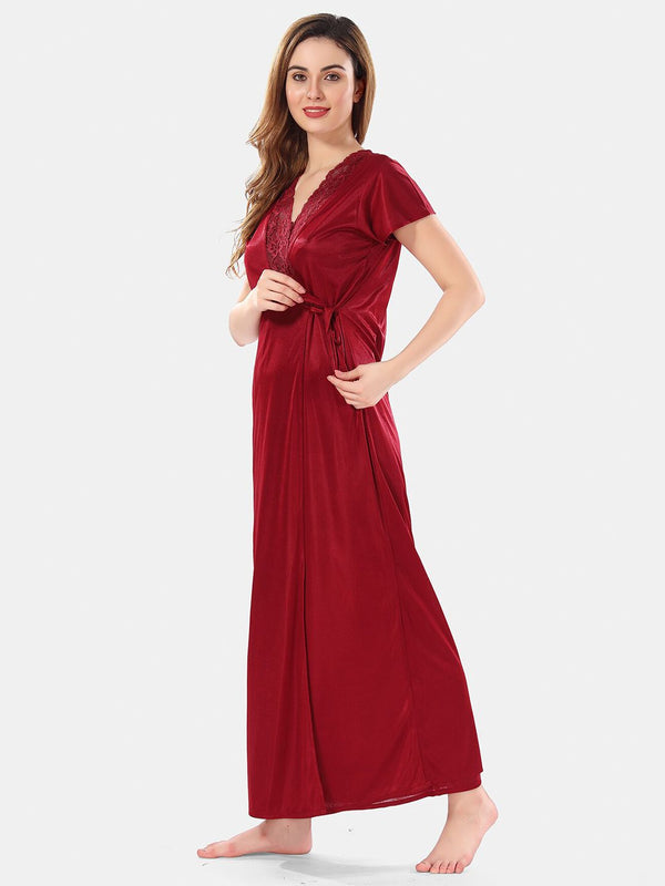 Be You Satin Maxi Nightdress With Robe