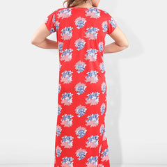 Be You Floral Printed Satin Maxi Maternity Nightdress