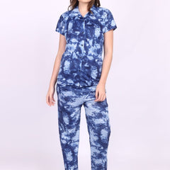 Be You Women Tie-Dye Printed Top & Pyjama Night suit