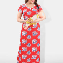 Be You Floral Printed Satin Maxi Maternity Nightdress