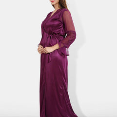 Be You Shoulder Straps Satin Maxi Nightdress With Robe