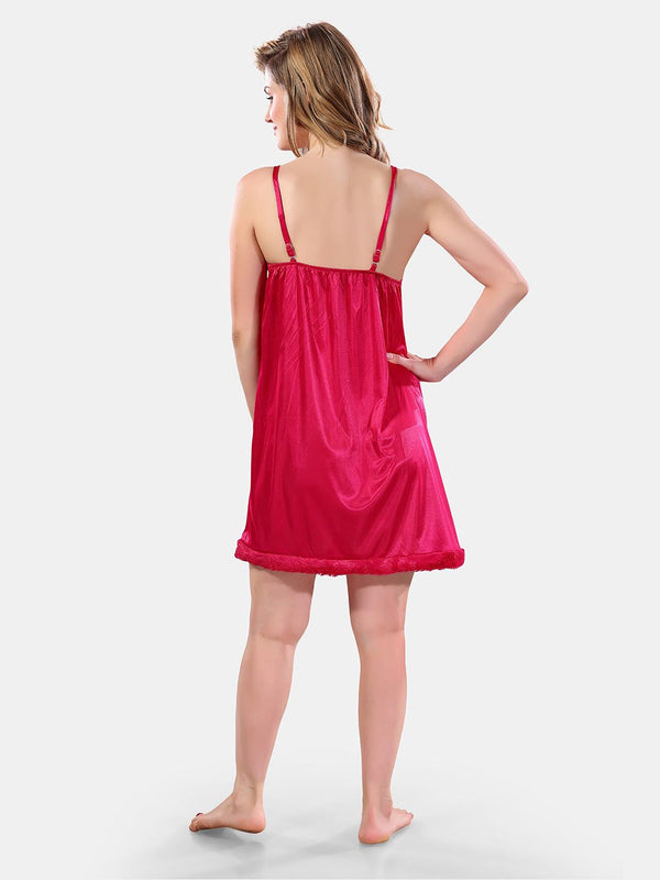 Be You Square Neck Lace Up Details Satin Maxi Nightdress With Robe
