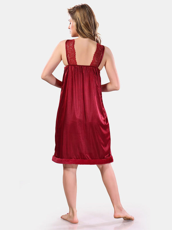 Be You V-Neck Long Sleevs Satin Maxi Nightdress With Robe