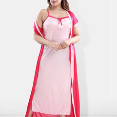 Be You V-Neck Satin Maxi Nightdress with Robe