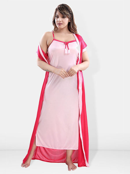 Be You V-Neck Satin Maxi Nightdress with Robe
