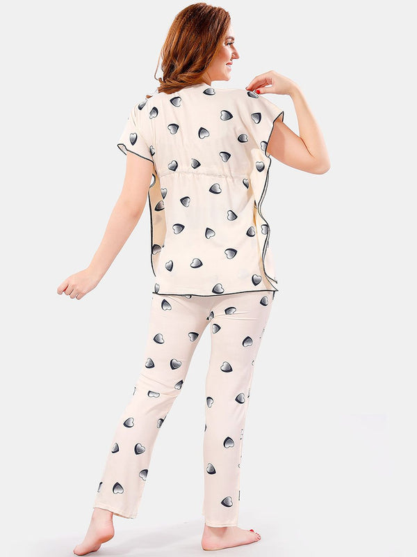 Be You Conversational Printed Satin Night Suit