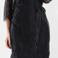 Be You Self Design Shoulder Straps Nightdress With Robe