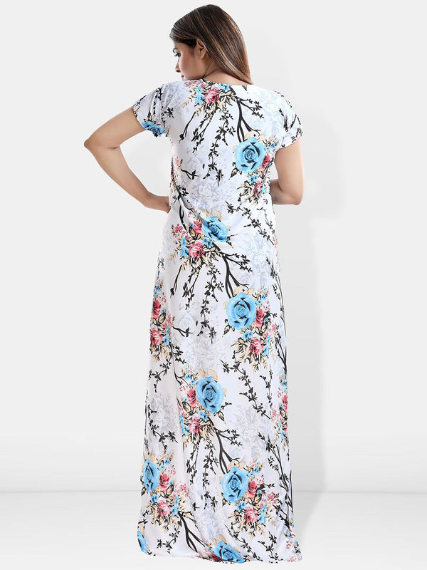 Be You Printed Satin Maternity Maxi Nightdress