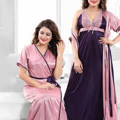 Be You V-Neck Maxi Wrap Nightdress with Robe