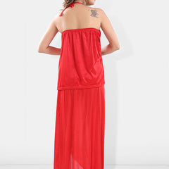 Be You V-Neck Satin Lace Night Suit With Robe