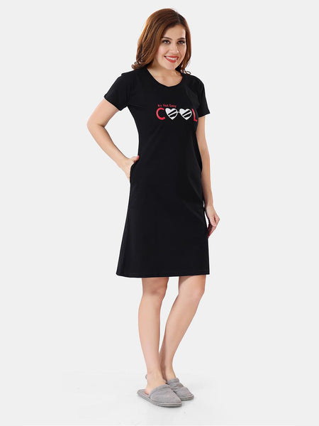 Be You Typographic Printed T-shirt Nightdress