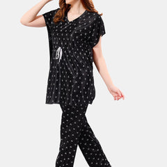 Be You Conversational Printed Satin Night Suit