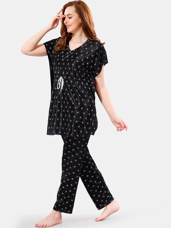 Be You Conversational Printed Satin Night Suit