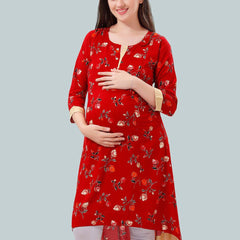 Be You Floral Printed Maternity Kurta