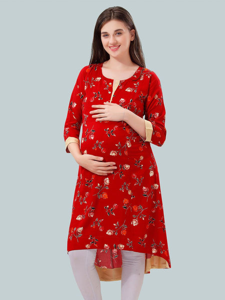 Be You Floral Printed Maternity Kurta