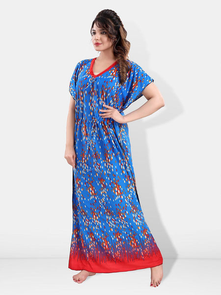 Be You Printed Satin Maxi Kaftan Nightdress