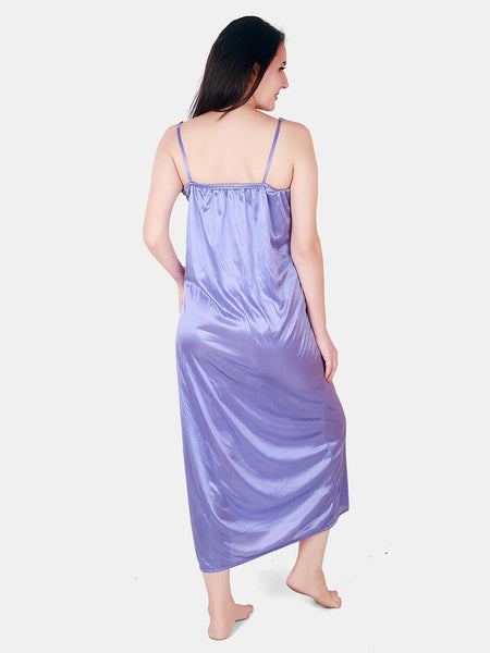 Be You Floral Lace Shoulder Straps Satin Maxi Nightdress With Robe
