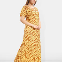 Be You Polka Dot Printed Cotton Maxi Nightdress
