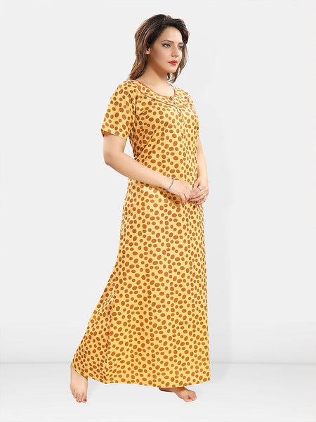 Be You Polka Dot Printed Cotton Maxi Nightdress
