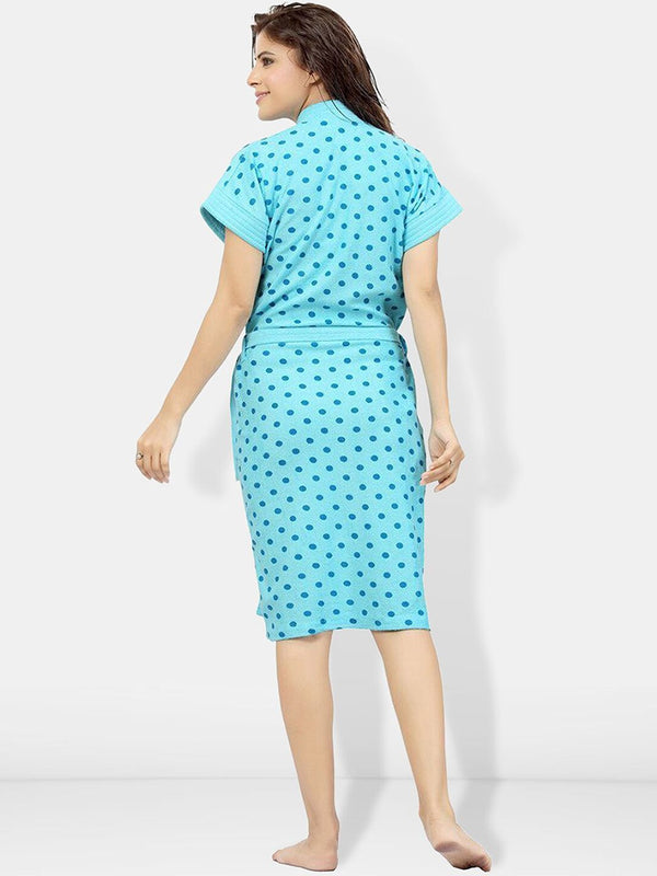 Be You Women Printed Cotton Anti-bacterial Super Soft Bath Robe With Belt