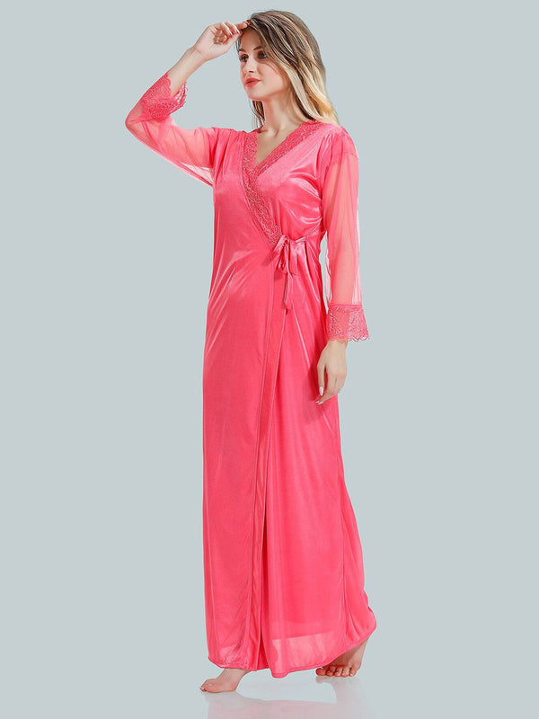 Be You V-Neck Satin Nightdress With Robe
