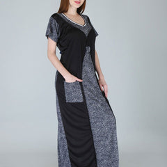 Be You Women Printed Satin Maxi Nightdress