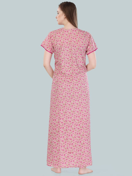 Be You Pink Printed Maxi Nightdress