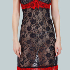 Be You Solid Lace Details Satin Nighty with Robe